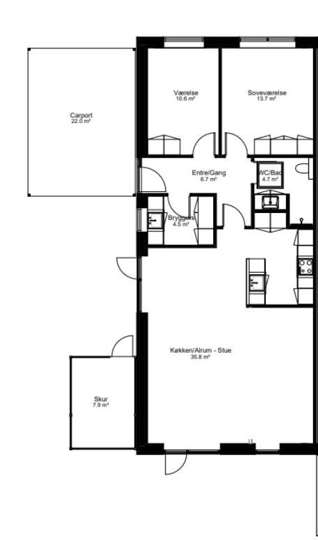 Lejlighed på 105 m2 i Viborg, Kong Christoffers Vej 