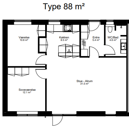 Villa på 88 m2 i Viborg, Johan den Mildes Vej 