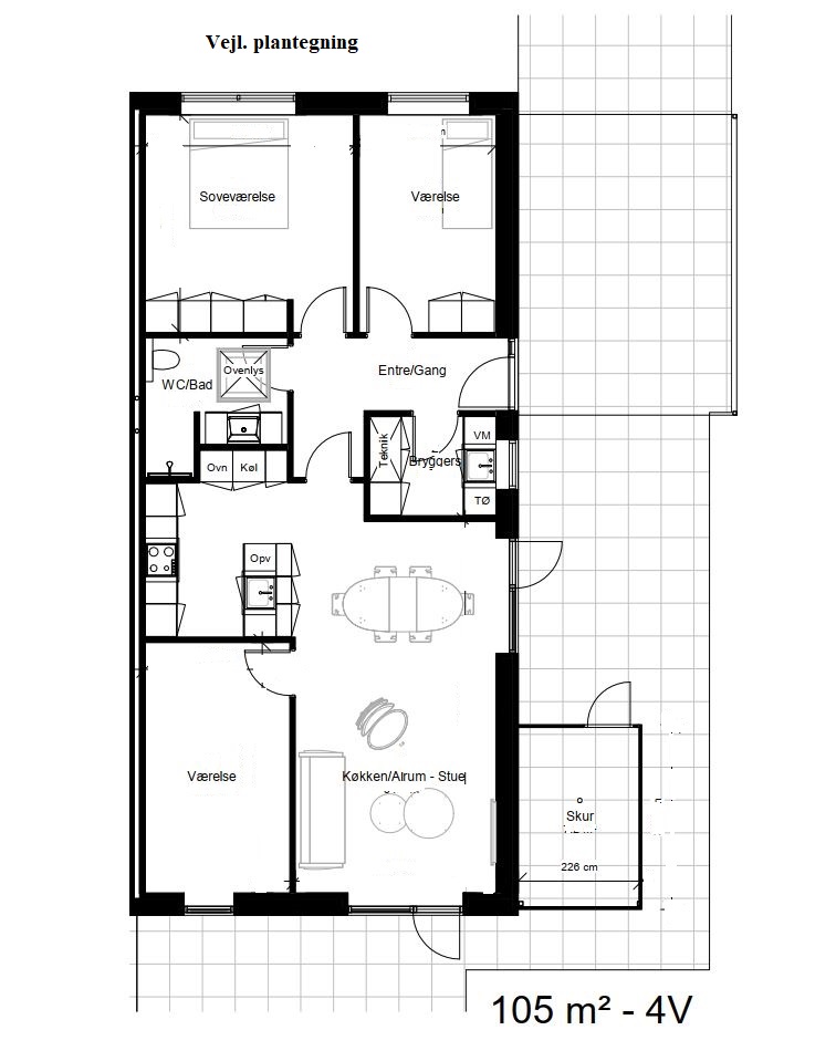 Lejlighed på 105 m2 i Viborg, Skovfryd 