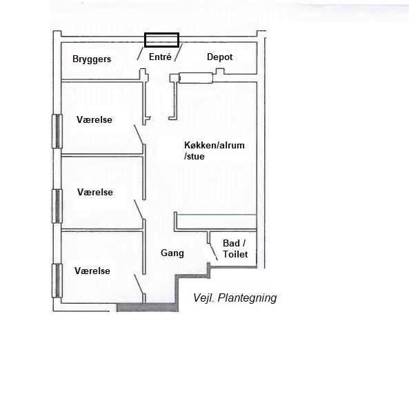 Lejlighed på 105 m2 i Rødkærsbro, Mørksvej 